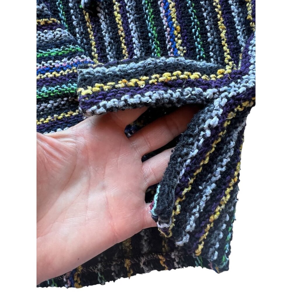 Vel Mex Hoodie Textured Black Multicolor Pull Over - Picture 7 of 15